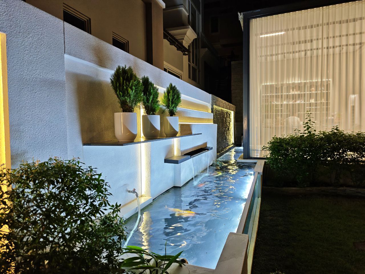 Luxury Ponds with waterfall design for Koi Fish in Phnom Penh